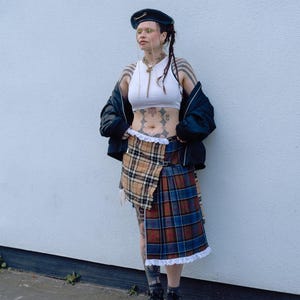 Asymmetrical tartan skirt - wrap nova check Burberry skirt
