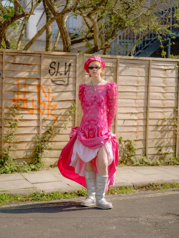 Reworked 80's Pink Layered Lace Prom Dress - Etsy Israel