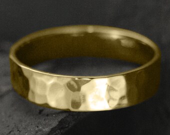 5mm Flacher Ring Herren Ehering in Gold - Klassischer Bräutigam Ring - Handgefertigter Brautschmuck - Anpassbare Größen & Goldfarben