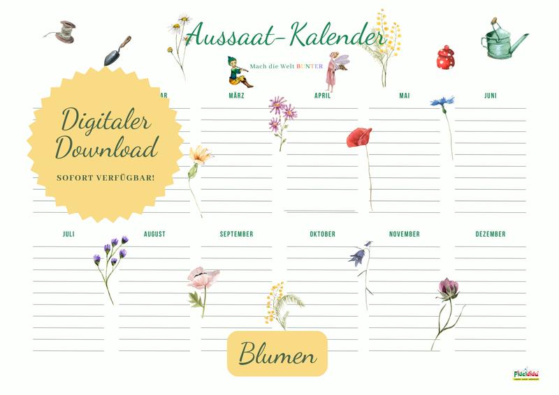 Sowing calendar flowers | Digital file for printing, printable | Garden planner, garden calendar, pre-cultivation, seed raising DIY