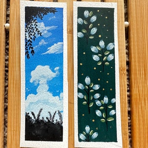 Handgeschilderde aquarel boekenlegger, 6x2 inch - Unieke en kleurrijke bladwijzer voor boekenliefhebbers