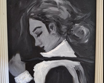 Painting Abstract Vintage Old Fashioned Girl