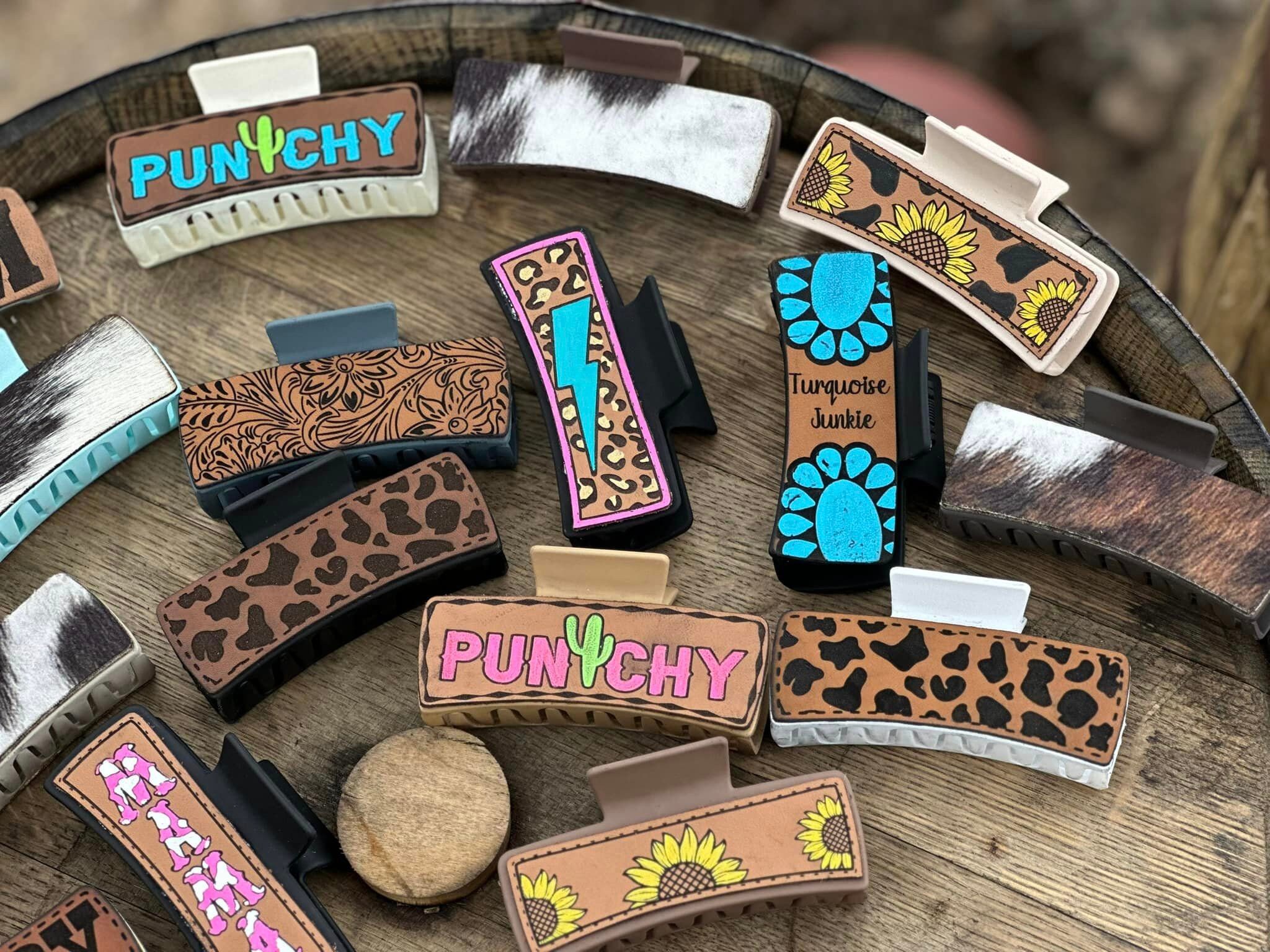 Leather Claw Clips Etsy