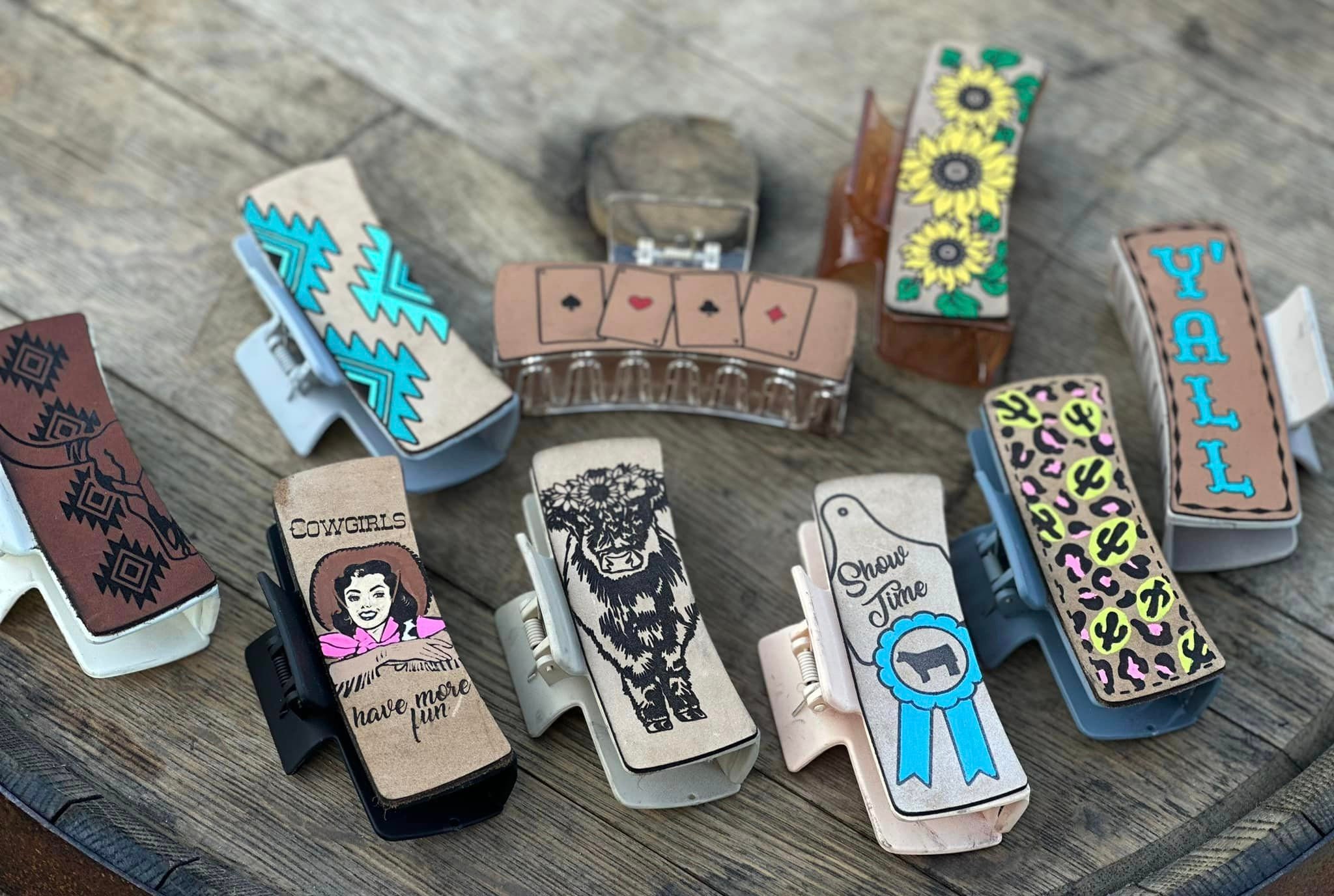 Leather Claw Clips Etsy