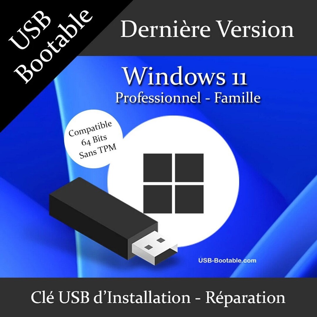 Windows 11 PRO Bootable USB Key Family Without TPM User Etsy