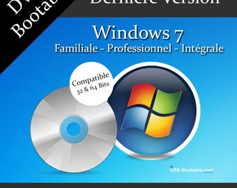 DVD Bootable Windows 7 Familiale - Professionnel - Intégrale + Guide d'utilisation