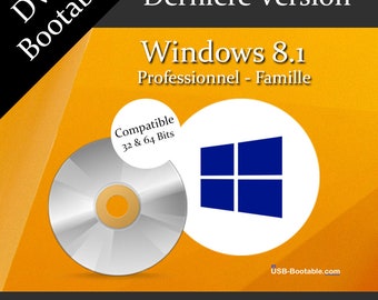 DVD Bootable Windows 8.1 PRO - Famille + Guide d'utilisation