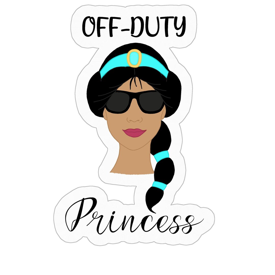 Off Duty Princess Jasmine Sticker 3 X 3 Etsy