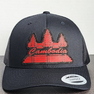 Angkor Wat, Cambodia Leather Patch Trucker Hat