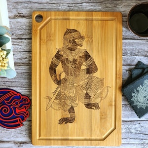 Cambodia, Khmer Hanuman Cutting board, charcuterie board.
