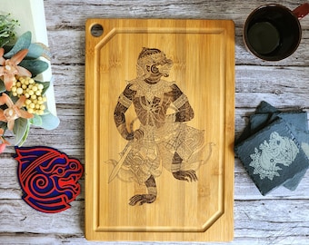 Cambodia, Khmer Hanuman Cutting board, charcuterie board.