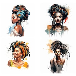 Gorgeous Black Girl Png Bundle, Black Woman Art, Black Girl Magic Instant Digital Download, Birthday Queen Png Commercial Use Allowed