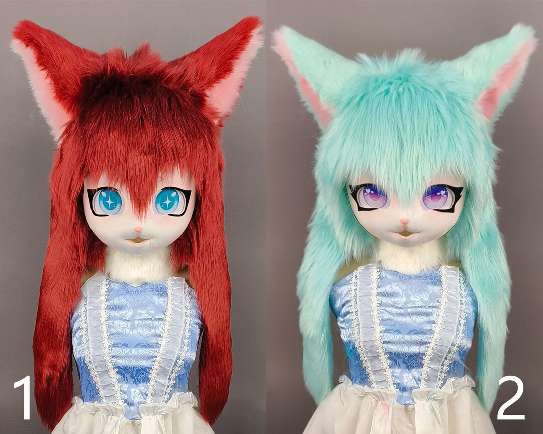 Fursuit Head Cute Cospaly Furry Pointed Ears Kig Fursuit Mask Head - Etsy