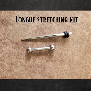 Tongue Stretching Kit Taper and Internally Threaded Barbells 14g 12g 10g 8g Tongue Rings Jewelry gauging 1.6mm 2mm 2.4mm 1.6mm