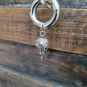 2g 4g 6g 8g 10g 12g 14g Clicker Ring Crow Raven Bird Skull Hoop Dangle Gauges Plug Earrings piercing ear goth silver septum stretch viking image 6