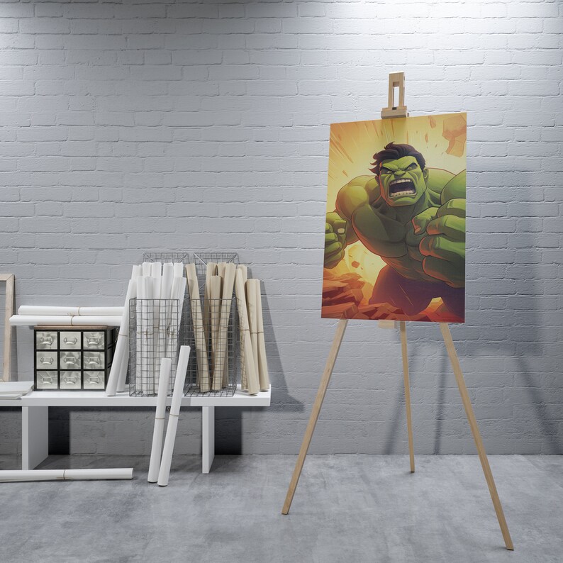 The Incredible Hulk Portrait Print, Movie Character Wall Art, Marvel