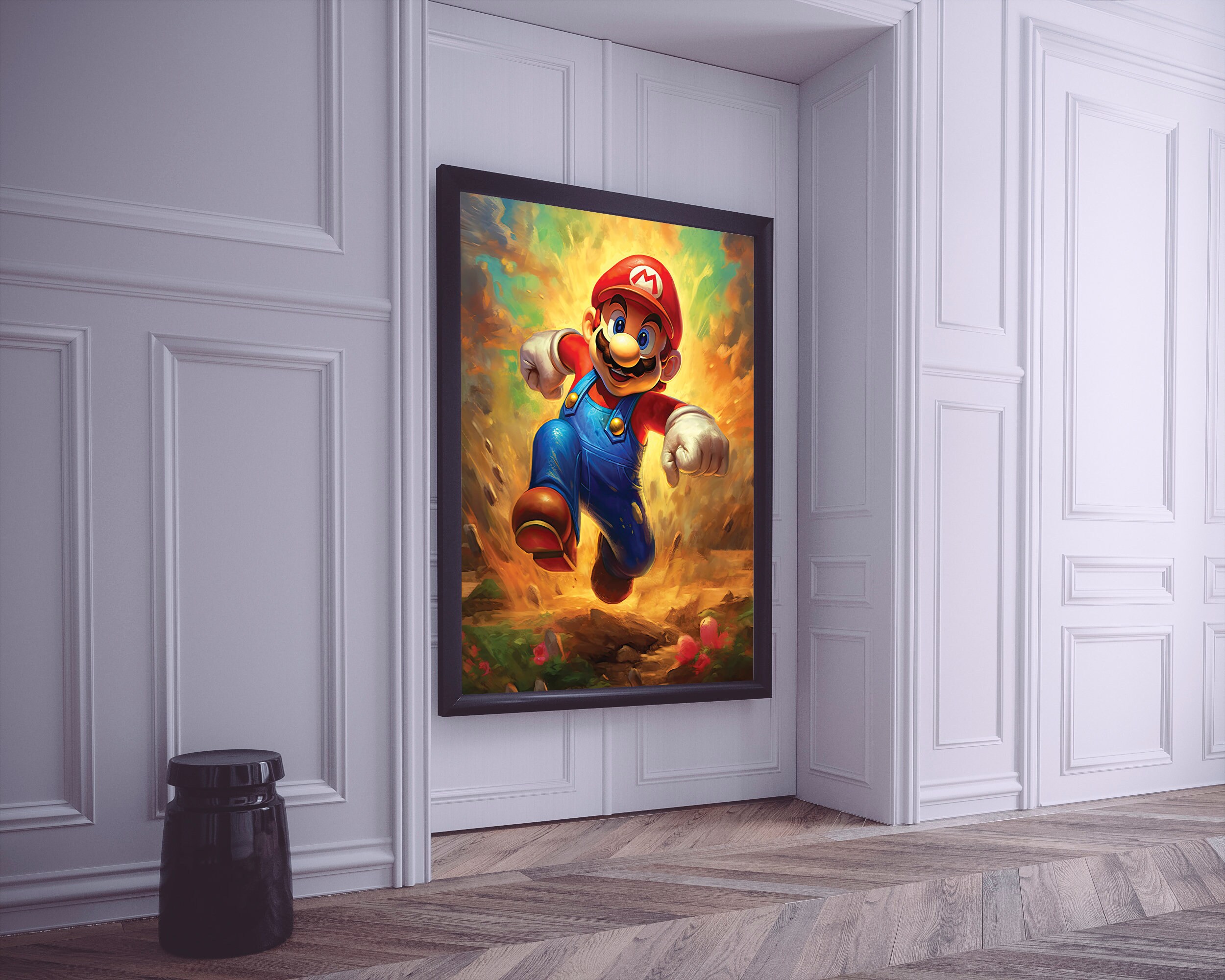 Super Mario Portrait Print, Mario Bros Wall Art, Gaming Wall Art