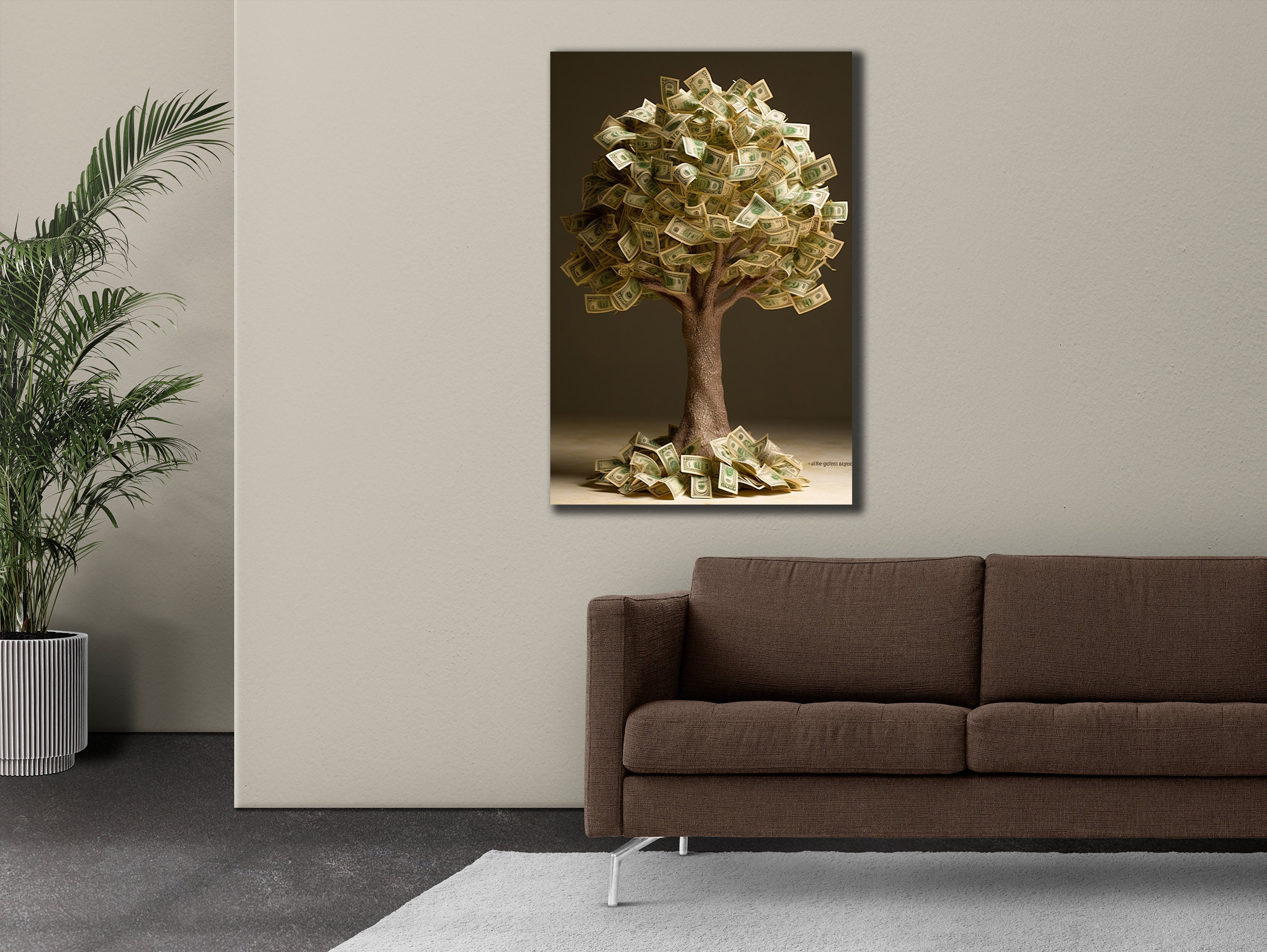 Money Tree Wall Art, Money Tree Canvas, Money Tree Print Gift, Money