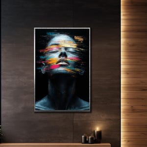 Abstract Woman Wall Art, Colorful Woman Canvas, Framed Woman Printing, Gift Wall Art Print, Girl Poster, Home Decor, Canvas Ready To Hang