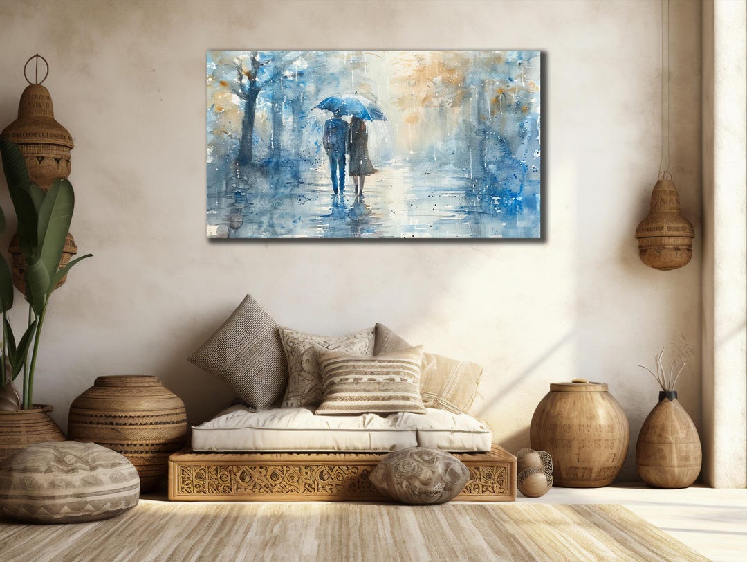 Romantic Wall Art, Couple in Love Canvas Print, Romantic Painting ...