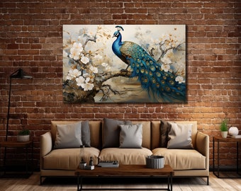 Peacock Canvas Print: Vibrant Bird Wall Art, Ready to Hang