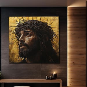 Jezus canvasafdruk, Jezus muur decor, Jezus graffiti canvaskunst, religieuze kunst, christelijke muur decor, kunst aan de muur voor slaapkamer of woonkamer