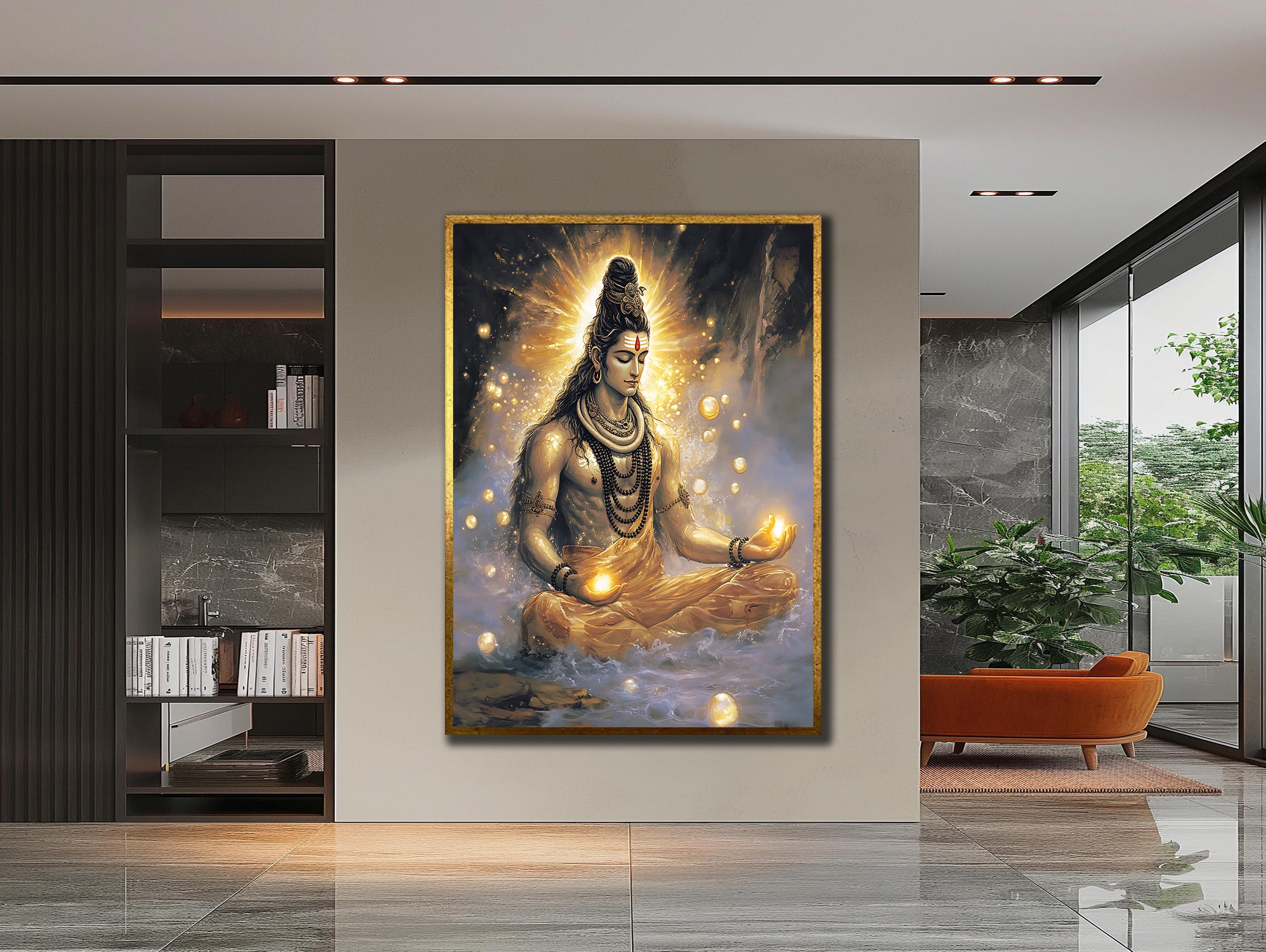 Tapisserie Murale Indienne Vintage - Seigneur Ganesha Brodé, Coton Et Miroirs - 2,6x4 Pieds