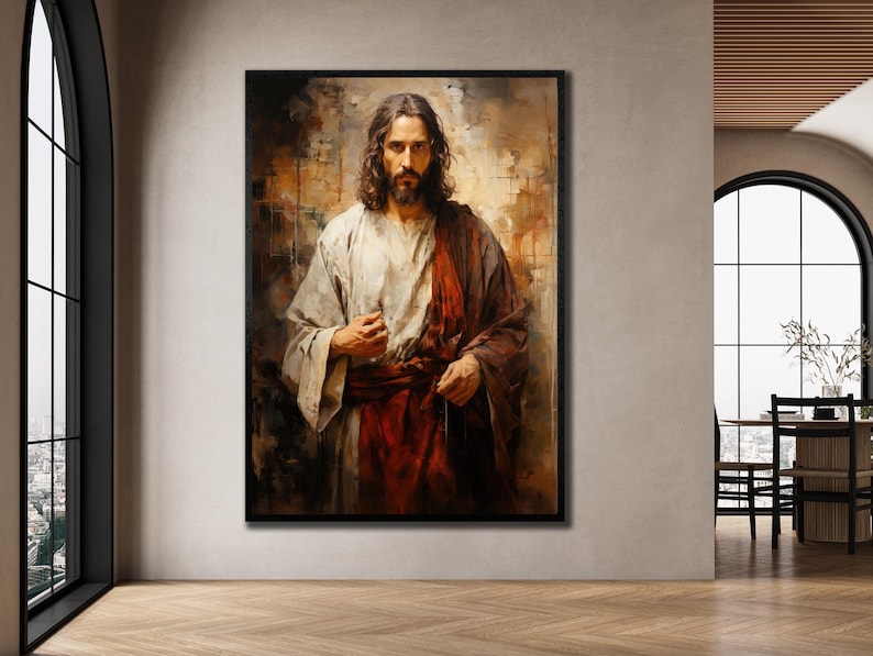 Framed Jesus Christ Canvas Painting: Religious Christian Wall Art ...