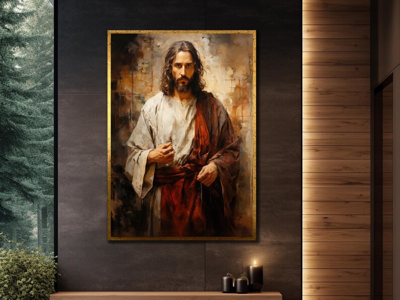 Framed Jesus Christ Canvas Painting: Religious Christian Wall Art - Etsy