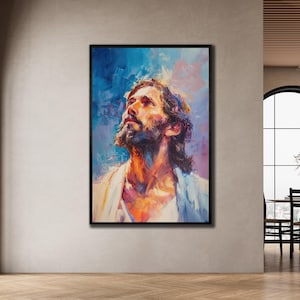 Colorful Jesus Canvas Print, Jesus Christ Framed Wall Decor, Jesus Canvas Art,Religious Art, Christian Wall Decor,for Bedroom or Living Room