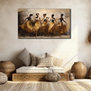Ethnic Women Wall Art, African Canvas Art, African Canvas on Painting, Home Gift, Vintage African Art, Black Women Poster,African Wall Decor