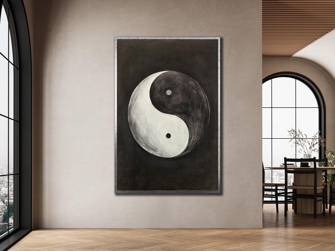くらなかMontmartre New York Yin＆Yang Yin Yang Framed Canvas Print, Japanese Wall Decor - Etsy