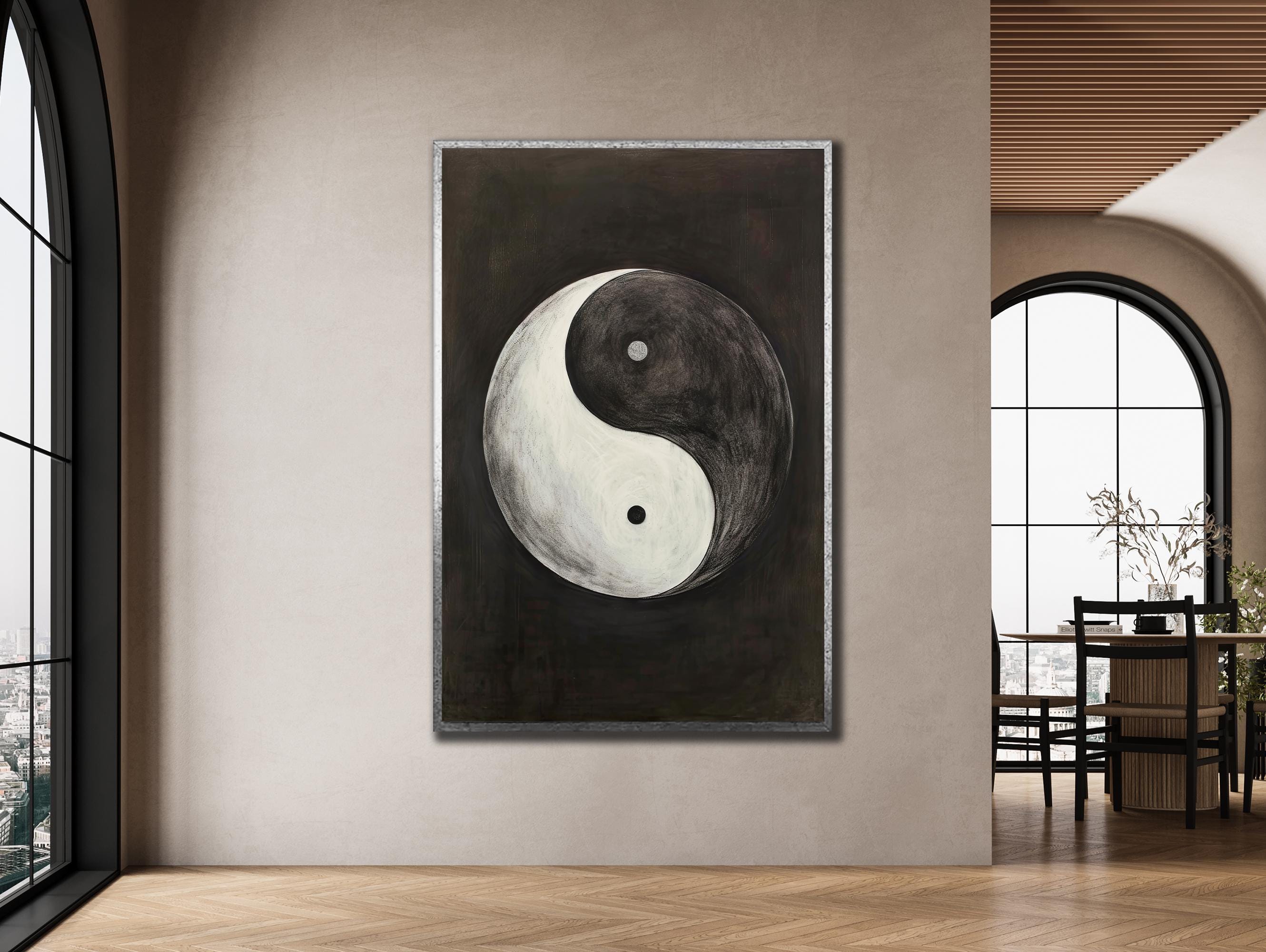 Yin Yang Framed Canvas Print, Japanese Wall Decor - Etsy