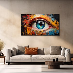 Colorful Eye Canvas Print, Looking Eye Canvas Art, Eyes Home Wall Decoration, Abstract Eye Wall Decor, Wall Hangings, Living Room Wall Art