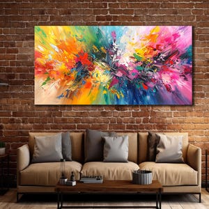 Colorful Wall Art, Rainbow Wall Art, Colorful Print, Abstract Painting On Canvas, Extra Large Canvas Art, Rainbow Canvas Art, Home Decor