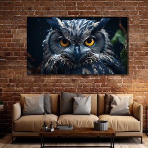 Owl Canvas Wall Art, Owl Canvas Option, Owl Eye Print Art, The Wild Nature Canvas Print, Wild Animals Canvas Art, Modern Room Decor
