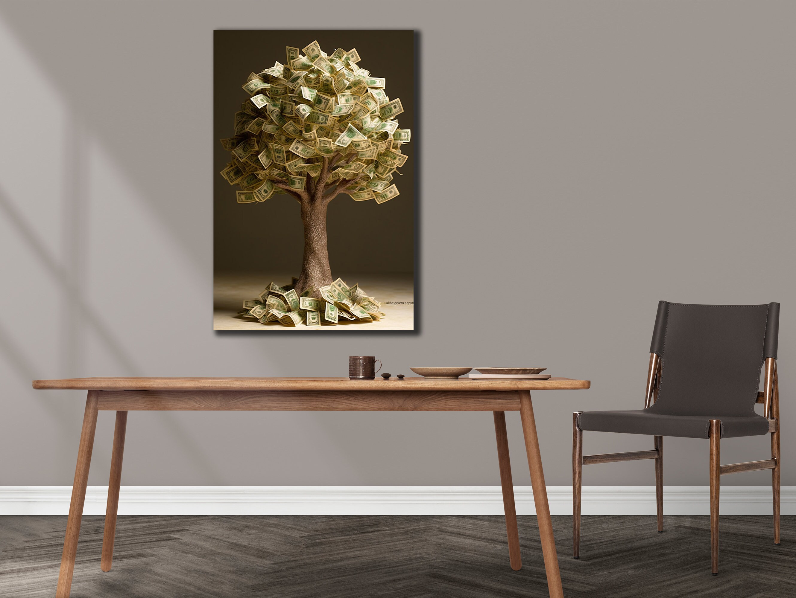 Money Tree Wall Art, Money Tree Canvas, Money Tree Print Gift, Money
