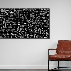 E=mc2 Wall Art, Einstein Formula Canvas Paiting, Einstein - Mass–Energy Equivalence, Science Home Decor,Fine Art, Poster Decor