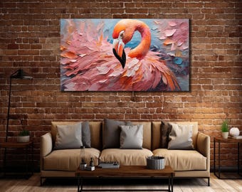 Pink Flamingo Canvas Print: Modern Animal Wall Art
