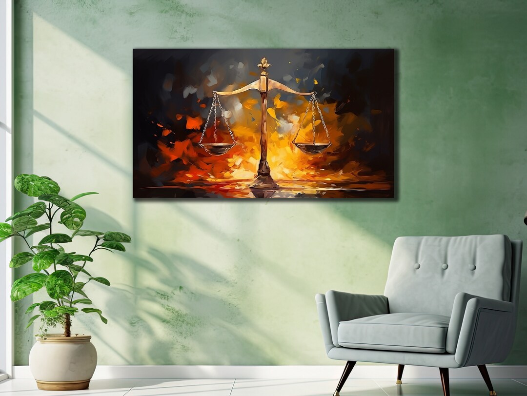 Scales of Justice Canvas Art, Scales Graffiti Wall Print, Lawyer Office ...