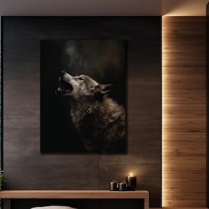 Native Wolf Canvas Print, Wolf Wall Decor, Extra Large Wall Art, Farmhouse Art Print, Forest Wolf canvas,Animal Canvas Print,Over Bed Decor