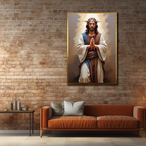 Jesus Canvas Print, Jesus Christ Framed Wall Decor, Colorful Jesus Canvas Art,Religious Art, Christian Wall Decor,for Bedroom or Living Room