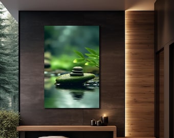 Canvasprint Zen-stenen: minimalistische kunst aan de muur voor ontspanning
