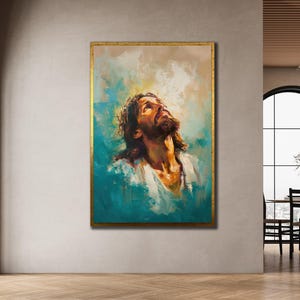 Jesus Canvas Print, Jesus Christ Framed Wall Decor, Colorful Jesus Canvas Art,Religious Art, Christian Wall Decor,for Bedroom or Living Room