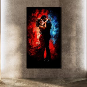 Küssendes Paar Wandkunst, Abstrakte Liebhaber Wanddekoration, Büro Dekor, Paar Leinwand Druck Kunst, Romantische Kunst Schlafzimmer, Sinnliche Kunst für Schlafzimmer