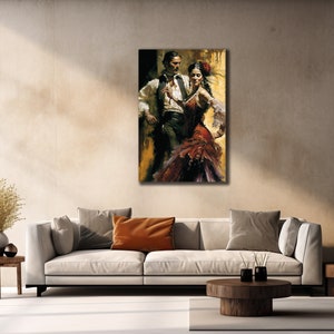 Tanzen Sie Druck, tanzende Frau, tanzendes Paar Leinwanddruck, Musik Wandkunst, Sexy Mädchen Wanddekor, Leinwand Geschenk, Wohnkultur fertig zum Aufhängen