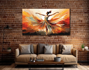 Ballerina Canvas Print: Abstract Dancing Woman Wall Art