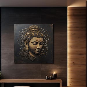 Buddha Canvas Prints, Buddhism God Canvas, Asian Painting Wall Decor, Golden Buddha Print Wall Art Ready To Hang Decor,Buddhism Zen Wall Art