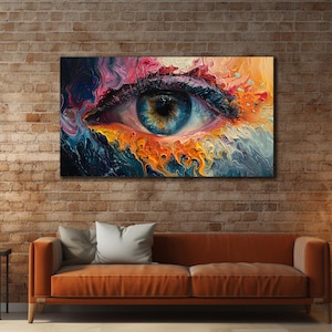 Colorful Eye Canvas Print, Looking Eye Canvas Art, Eyes Home Wall Decoration, Abstract Eye Wall Decor, Wall Hangings, Living Room Wall Art