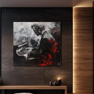 Pianist Print Wall Art, Musicians Painting on Canvas, Musician Canvas Art, Vintage Music Canvas, Home Gift,Modern Bar Painting, Pianist Gift